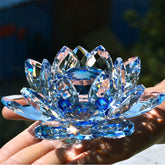 Beauty in Bloom: Crystal Glass Rose and Lotus Flower Glass Crafts Set